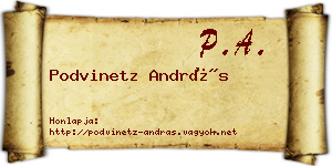 Podvinetz András névjegykártya